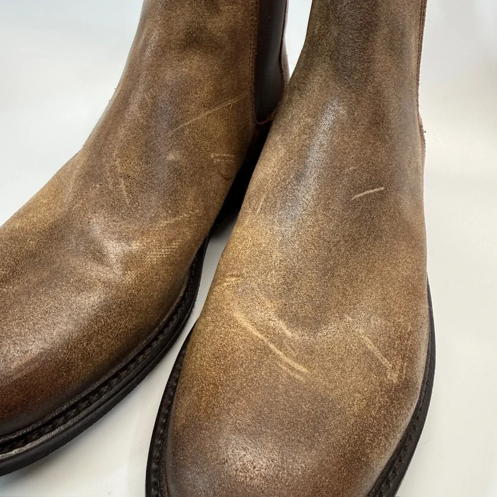 Frye‎ Seth Chelsea Boot Men 9 D Brown Chocolate Patina Classic